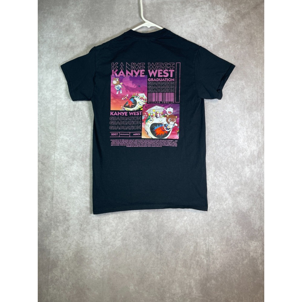 VINTAGE Kanye West Graduation Shirt Adult Small Black Graphic Rap Tee Merch Y2K